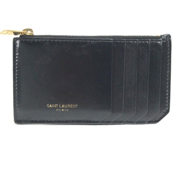 SAINT LAURENT PARIS Wallet Compact Wallet Fragment case logo coin purse - Picture 1 of 12